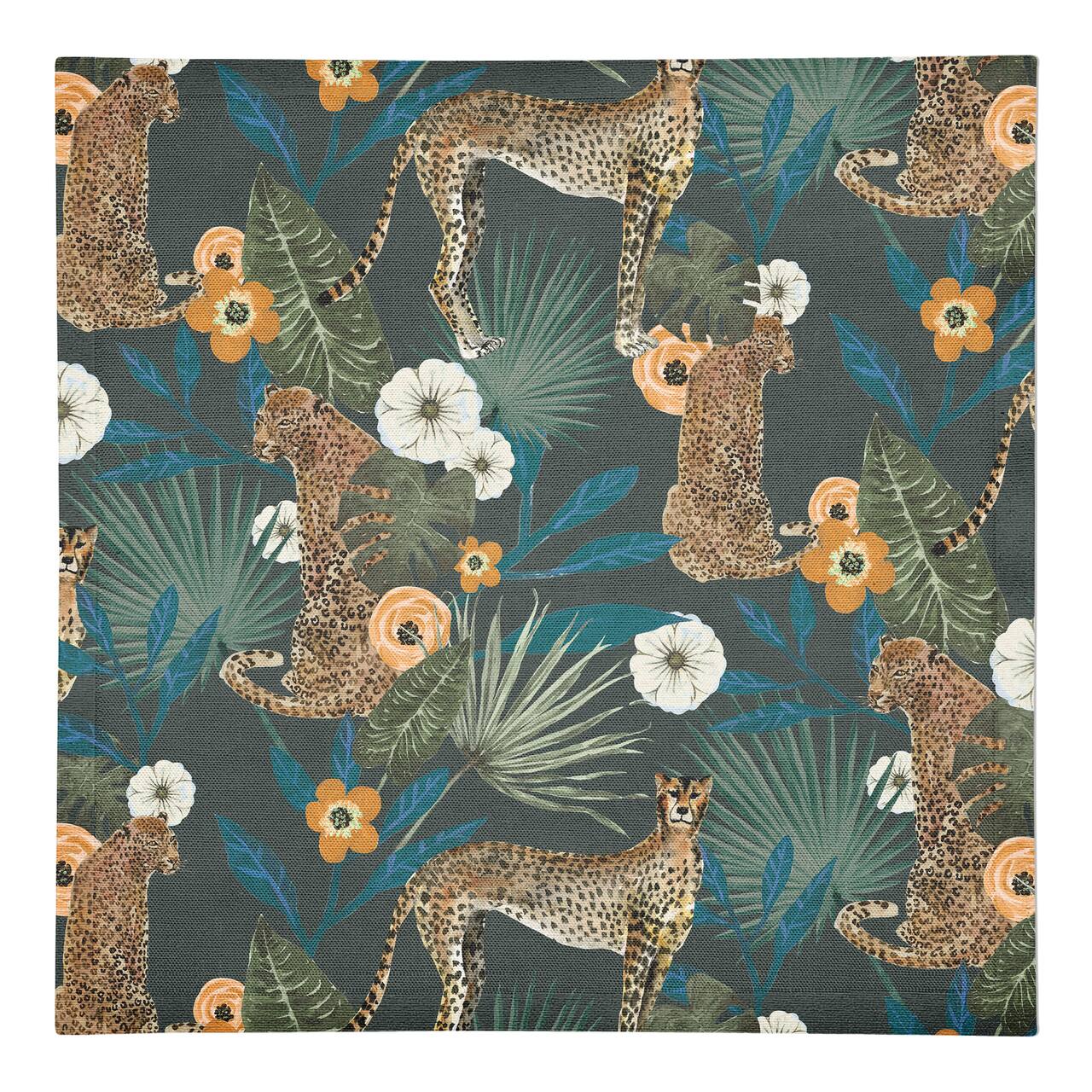 Tropical Cheetah Cotton Twill Dinner Napkin